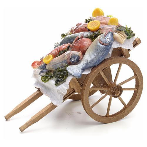 Neapolitan Nativity scene accessory, fish cart 2
