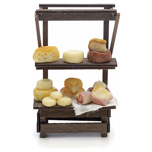 Etager aux fromages en miniature crèche Napolitaine 1
