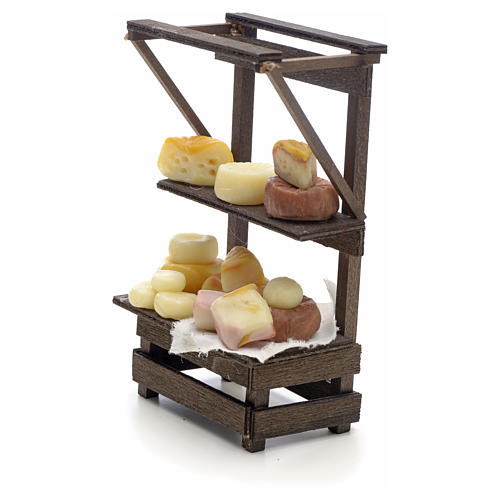 Etager aux fromages en miniature crèche Napolitaine 3