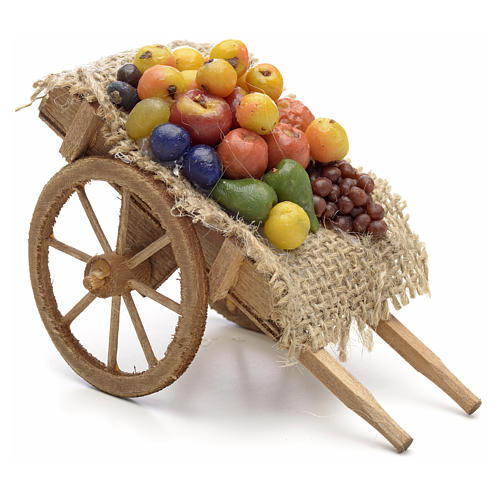 Neapolitan Nativity scene accessory, fruit and vegetable cart 1