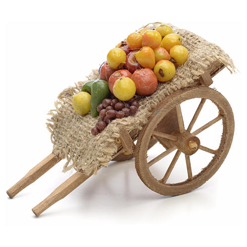 Neapolitan Nativity scene accessory, fruit and vegetable cart 2
