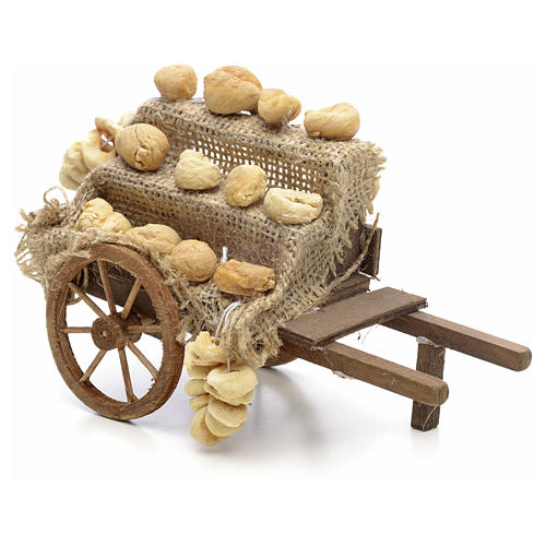Neapolitan Nativity scene accessory, bread cart  1