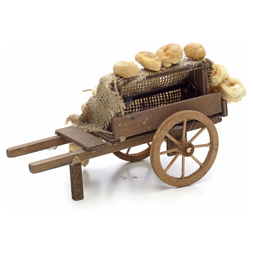 Neapolitan Nativity scene accessory, bread cart  2