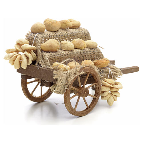 Neapolitan Nativity scene accessory, bread cart  3