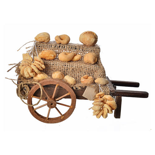 Neapolitan Nativity scene accessory, bread cart  4