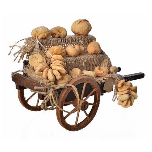 Neapolitan Nativity scene accessory, bread cart  5