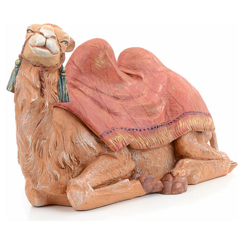 Kamel sitzend mit roter Tasche für 45cm Krippe Fontanini 4
