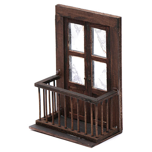 Porte avec balcon en miniature crèche Napolitaine 13x7x8 cm 2