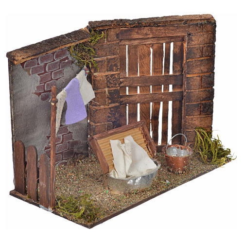 Szene Wäscherin neapolitanische Krippe, 10,5x15x8cm 2