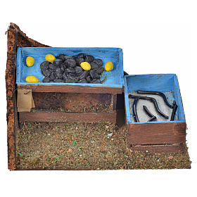 Neapolitan Nativity scene, eels and mussels stall 7x11x7,5cm