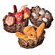 Neapolitan nativity setting, baskets with meat, bread and mushro s1