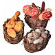 Neapolitan nativity setting, baskets with meat, bread and mushro s2