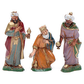 Nativity figurines, 3 Wise Men 10cm Moranduzzo in hand painted plastic