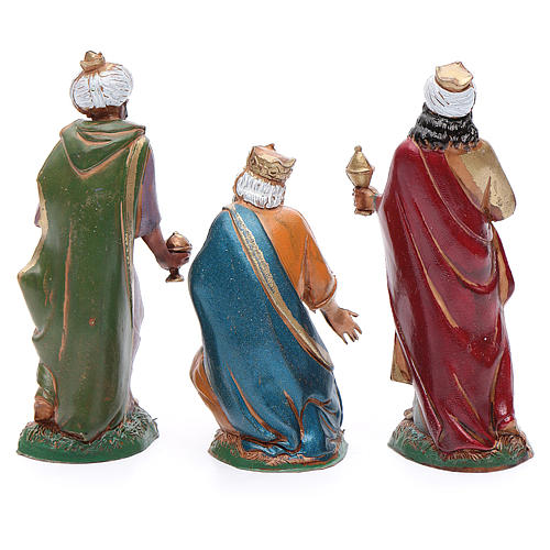 Nativity figurines, 3 Wise Men 10cm Moranduzzo in hand painted plastic 3