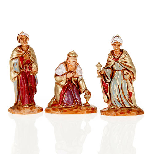Nativity figurine, Three Wise Kings in hand painted plastic 3.5cm 1