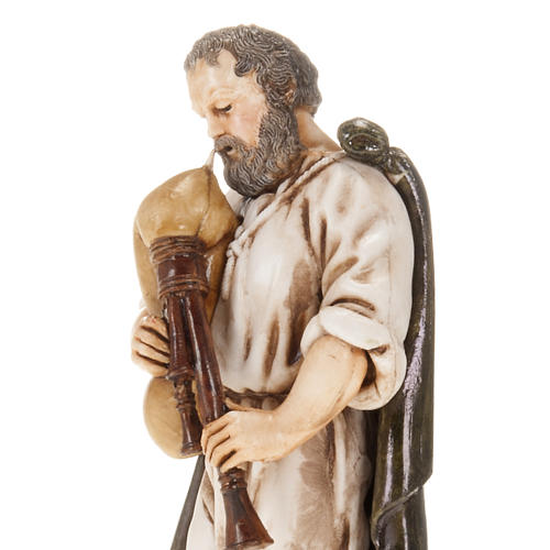 Figurines for Moranduzzo nativities, backpiper with cloak 13cm 2