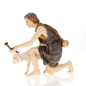Figurines for Moranduzzo nativities, shepherd with fife and shee