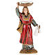 Mulher com cesta na cabeça para Presépio Moranduzzo com figuras de altura média 10 cm s1