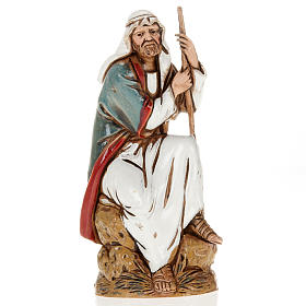 Old shepherd with walking stick, nativity figurine, 10cm Moranduzzo
