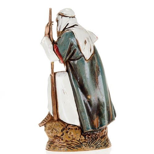 Old shepherd with walking stick, nativity figurine, 10cm Moranduzzo 2
