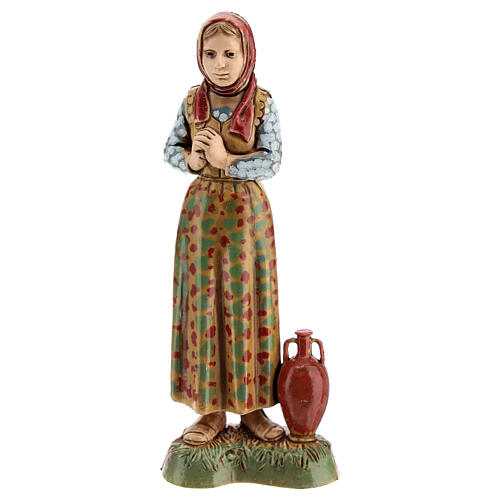 Farmer woman with amphora, nativity figurine, 10cm Moranduzzo 1