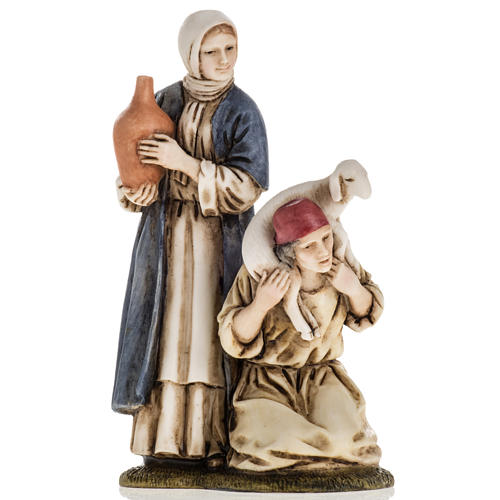 Woman with amphora and kneeling shepherd Moranduzzo 11cm 1