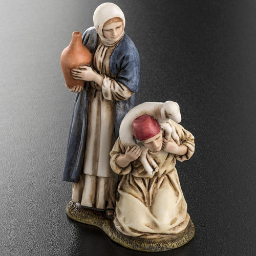 Woman with amphora and kneeling shepherd Moranduzzo 11cm 4