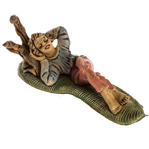 Nativity figurine, sleeping man in resin, 8cm 1