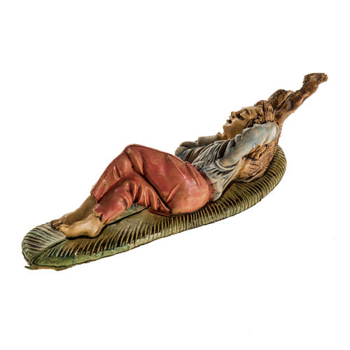 Nativity figurine, sleeping man in resin, 8cm 2