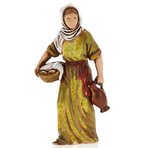 Woman with basket, nativity figurine, 8cm Moranduzzo 1