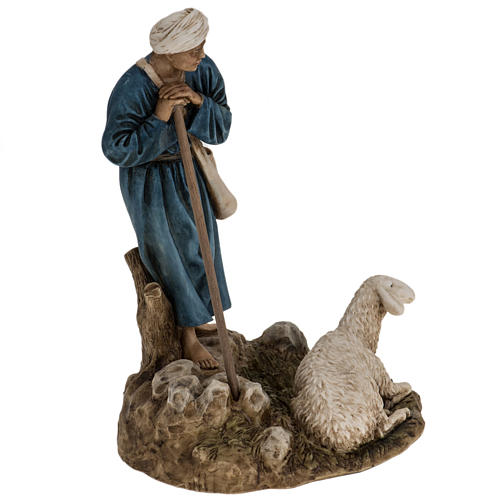 Figurines for Landi nativities, guard with sheep 18cm 2