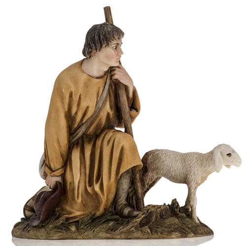 Figurines for Landi nativities, shepherd with lamb 18cm 1