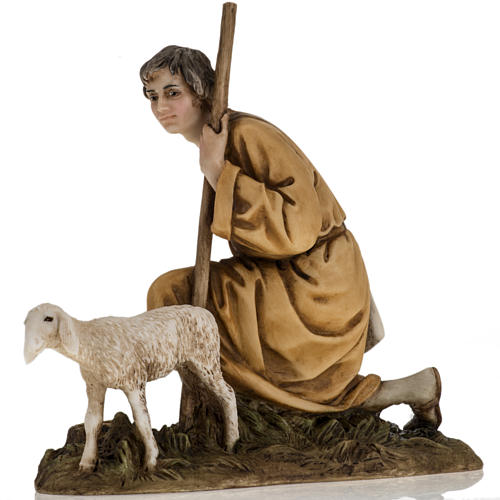 Figurines for Landi nativities, shepherd with lamb 18cm 2