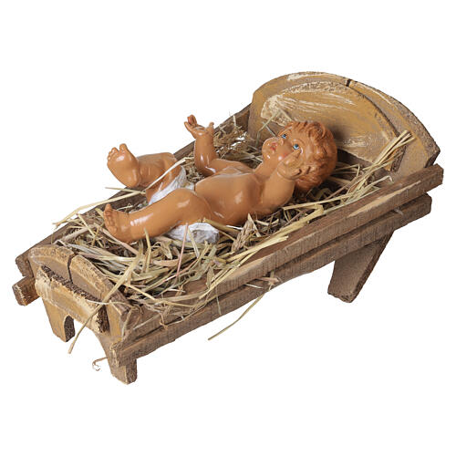 Gesù Bambino e culla presepe Fontanini 45 cm 3