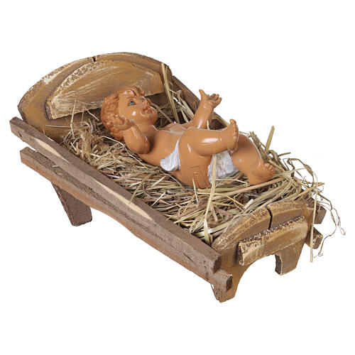 Menino Jesus 18 cm e berço para Presépio Fontanini de altura média 45 cm 4