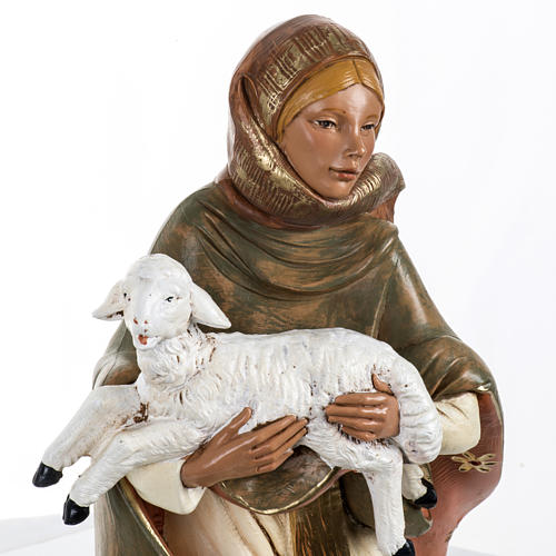 Mulher com cordeiro presépio Fontanini 45 cm 2