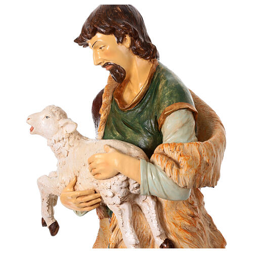 Shepherd with sheep in resin, 180cm by Fontanini 5