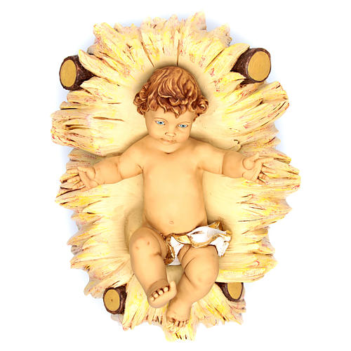 Baby Jesus with cradle in resin, 125cm by Fontanini 1