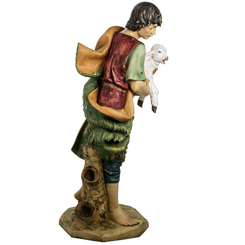 Shepherd with sheep in resin, 125cm by Fontanini 6