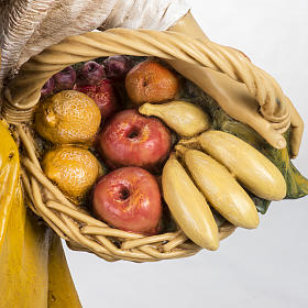 Fille avec fruits crèche Fontanini 125 cm résine