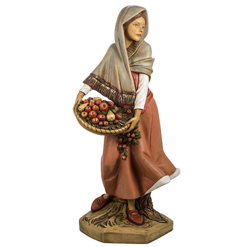 Femme avec fruits crèche Fontanini 125 cm résine 1
