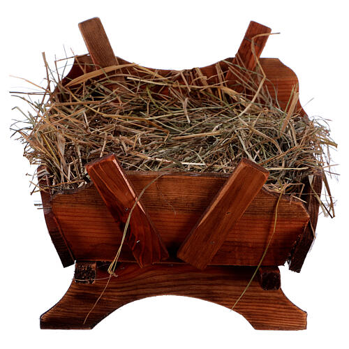 Christkind bekleidet und Wiege aus Holz Fontanini 125 cm 10