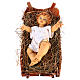 Baby Jesus with clothes and wooden cradle, 125cm by Fontanini s1