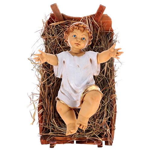 Niño Jesús con cuna de madera 125cm. Fontanini 1
