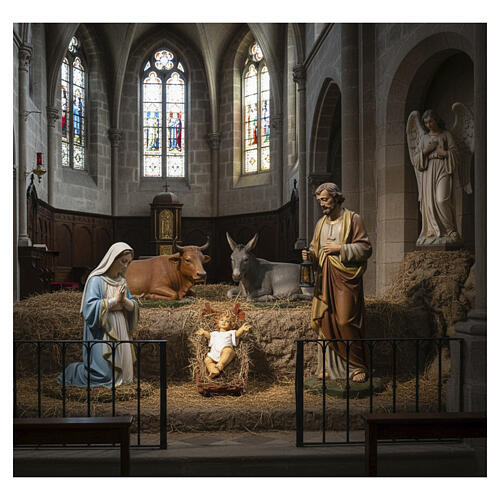 Niño Jesús con cuna de madera 125cm. Fontanini 2