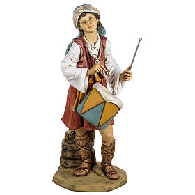 Pastor com tambor resina para Presépio Fontanini com figuras de altura média 125 cm