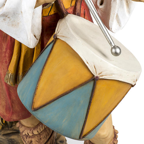 Pastor com tambor resina para Presépio Fontanini com figuras de altura média 125 cm 3