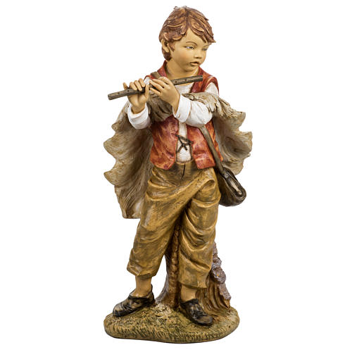 Young boy with flute in resin, 125cm by Fontanini 1