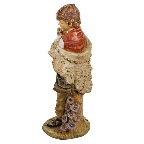 Young boy with flute in resin, 125cm by Fontanini 4