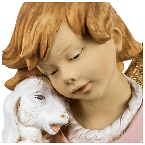 Angel with lamb in resin, 125cm by Fontanini 3